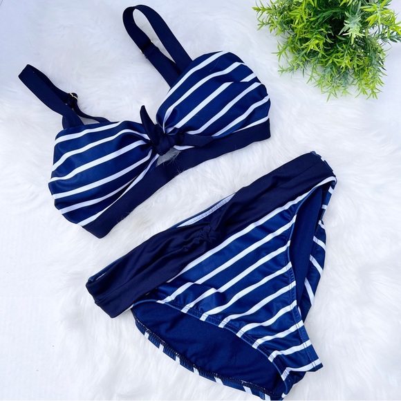 Elite Sportswear Dolfin Women's Aquashape Print Tie Front Bikini Top and bottom - Picture 2 of 14